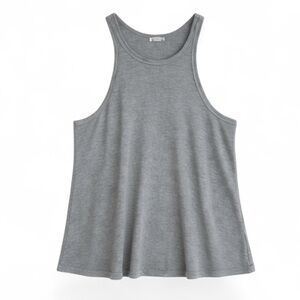 Intimately Free People Ribbed Gray Racerback Swing Tank Top Lightweight Flowy L